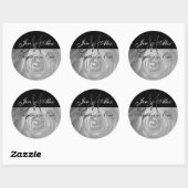 Samen als One Names met Roos Foto Ronde Sticker (Vel)