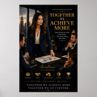 Samen bereiken we meer – Teamwerk Motivatie Pos Poster