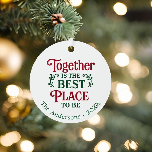 Samen beste plaats citaat typografie Kerstmis Metalen Ornament