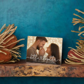 Samen Beter Modern Schrift Aangepaste Trouwfoto Fotoplaat (Zijkant)