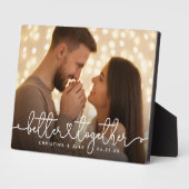 Samen Beter Modern Schrift Aangepaste Trouwfoto Fotoplaat (Zijkant)