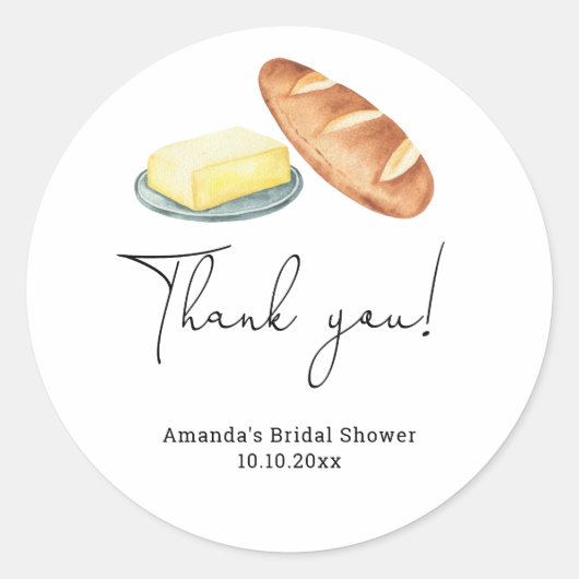 Samen Boter Bruilofts Bruiloft Dank je wel Ronde Sticker (Voorkant)