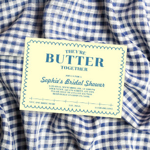 Samen Boter Geel Vintage Bruidsmeisjesfeest Kaart