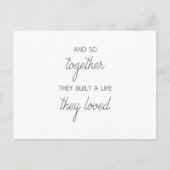 Samen bouwden ze een leven dat ze liefdevol vonden briefkaart (Voorkant)