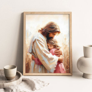 Samen, Christelijke Kunst, Jezus en Meisje, Jezus Poster
