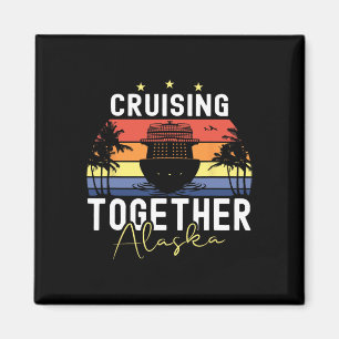 Samen cruisen Alaska cruiseschip boot zonsondergan Magneet