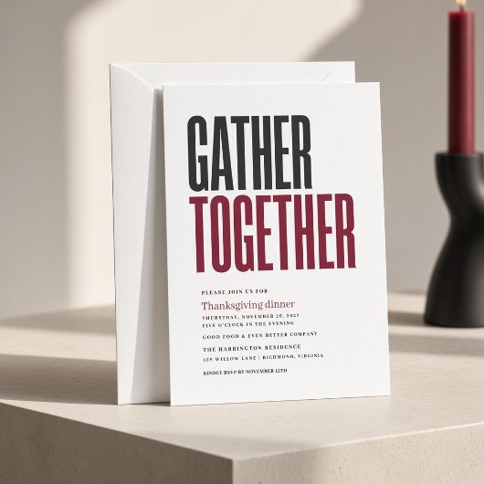 Samen Danken Oogstdiner Kaart