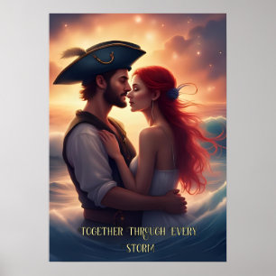 Samen door elk Storm romantische piraat Poster