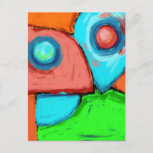 Samen, een digitale abstracte originele schilderin briefkaart
