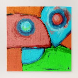 Samen, een digitale abstracte originele schilderin legpuzzel