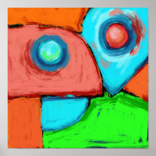 Samen, een digitale abstracte originele schilderin poster
