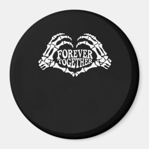 Samen een hart gemaakt van skelet handen klassiek magneet