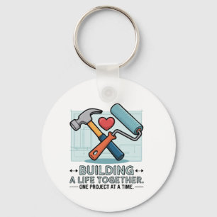 Samen een leven opbouwen   Schattig doe-het-zelf k Sleutelhanger