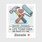 Samen een leven opbouwen | Schattige doe-het-zelf- Sticker (Vel)
