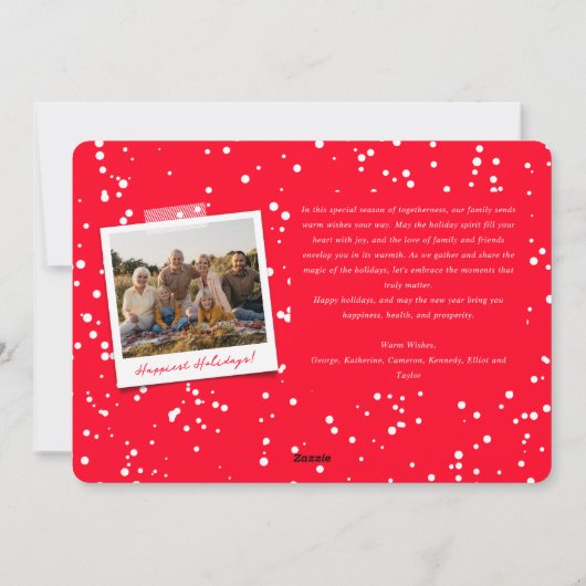 Samen en vreugdevolle handschrift typografie foto feestdagenkaart (Achterkant)