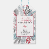 Samen en Vrolijk Vakantie Groen Cadeaulabel (Voorkant)