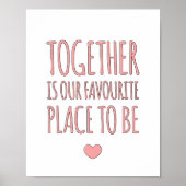 Samen - Familie Whimsical Art Print in Roze (Voorkant)