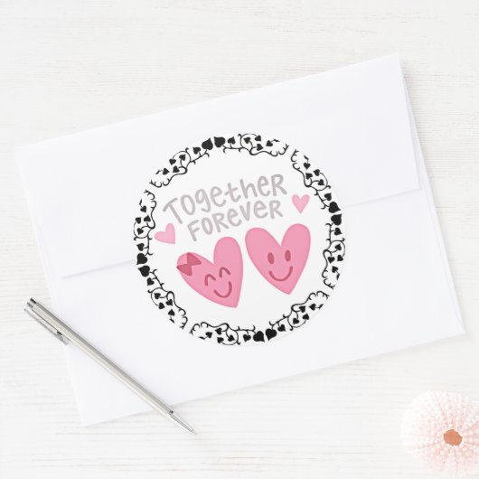 Samen Forever Ronde Sticker (Envelop)