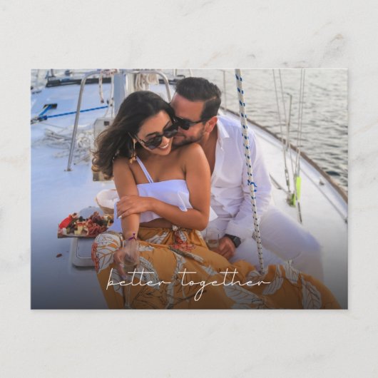 Samen Foto Bruiloft Save the Date Briefkaart (Voorkant)