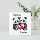 Samen Froever Panda paar  Kaart (Staand voorkant)
