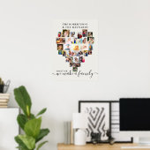 Samen Gepersonaliseerd hart gevormd Foto collage Poster (Thuiskantoor)