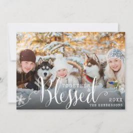 Samen Gezegende familie Foto Snow Kerstmis Feestdagenkaart