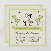 Samen (Groen) Post Wedding Brunch Uitnodiging (Voorkant / Achterkant)