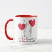 Samen hardlopen is onze liefdestaal hardloopcadeau mok (Links)