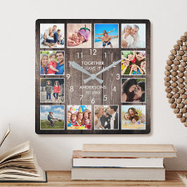 Samen hebben we het allemaal aangepaste fotohout vierkante klok