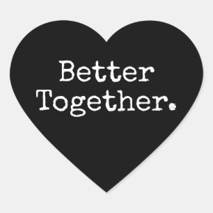 Samen Is Beter Liefde Zwart Hart Sticker