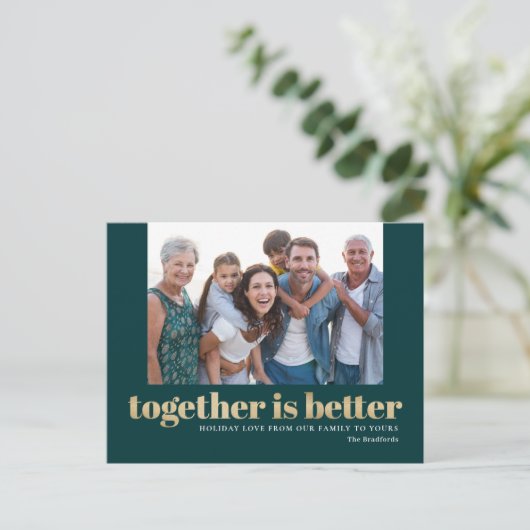 Samen is beter Vakantiefoto Ansichtkaart Feestdagenkaart (Staand voorkant)