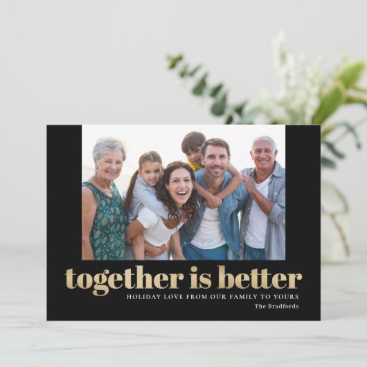 Samen is beter vakantiefoto kaart (Staand voorkant)