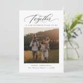 Samen is onze favoriete kerstfoto feestdagenkaart (Staand voorkant)