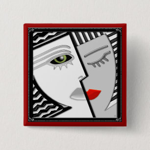 Samen komen (pin) vierkante button 5,1 cm