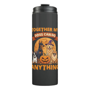 Samen kunnen honden alles Halloween Pompoen Maan Thermosbeker