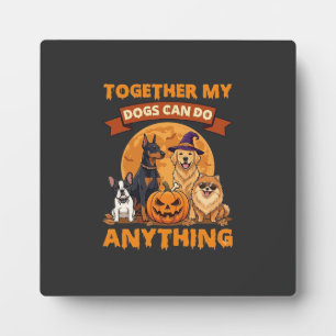 Samen kunnen honden alles Halloween Pompoen Maans Fotoplaat