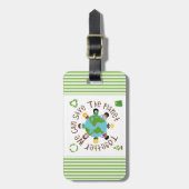 Samen kunnen we de planeet redden bagagelabel (Voorkant verticaal)