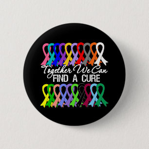 Samen kunnen we een crème-kanker-linten vinden ronde button 5,7 cm