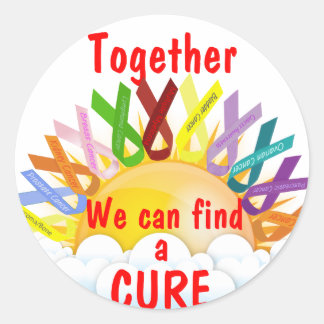 Samen kunnen we een CURE vinden Ronde Sticker