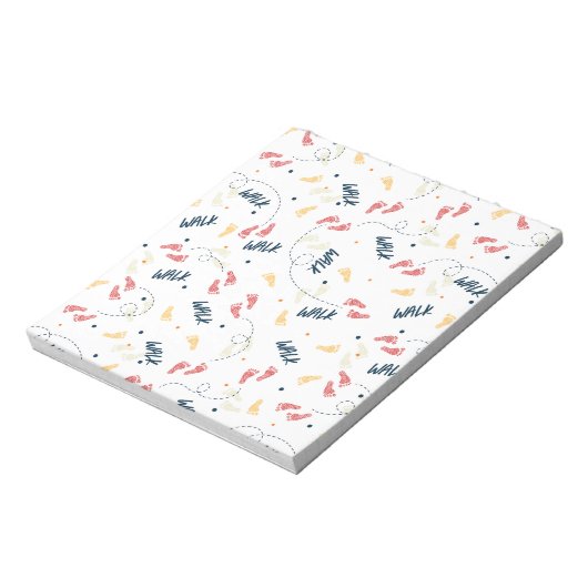 Samen lopen: avontuur voetafdruk patroon notitieblok (Gedraaid)