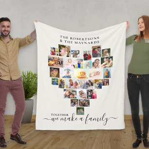 Samen maken we een familiefoto-collage fleece deken