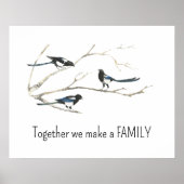 Samen maken we Familie Ekster Vogel Quote Print (Voorkant)