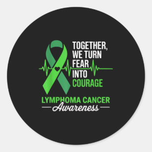 Samen maken we van angst lef lymfoomkanker ronde sticker