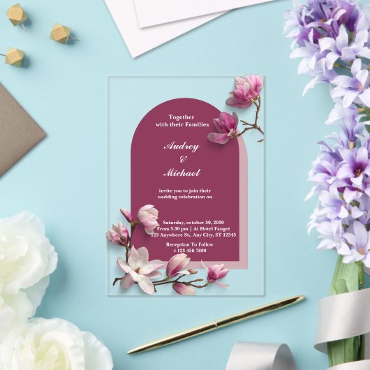 Samen met hun familie trouwuitnodiging acryl uitnodigingen (Insitu (Huwelijk))