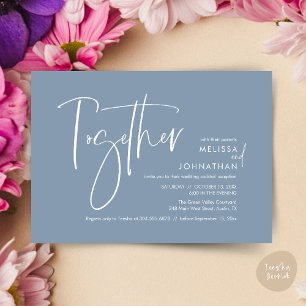 Samen met hun ouders, bruiloft receptie kaart