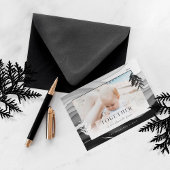 Samen met Kerst Misimaal Japandi Familie Foto Feestdagenkaart