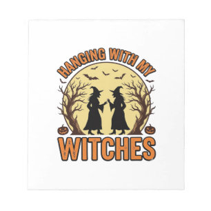 Samen met mijn Heksen Vintage Halloween-ontwerp_1 Notitieblok