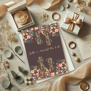 Samen Quote Bruiloft  Bloemen Elegant Kaart