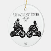 Samen spelen...gepersonaliseerde motor keramisch ornament (Links)