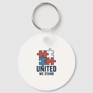 Samen Staan We Puzzle Stuk Patriottisch Shirt Ontw Sleutelhanger